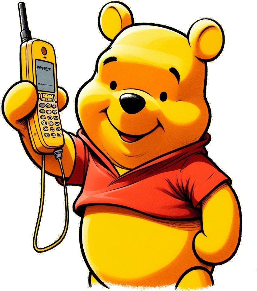 Winnie Pooh mit Telefon